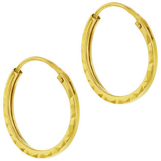 endless 14k gold season jewelry hoop earrings yellow thin zoom