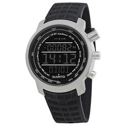 Suunto Elementum Terra Digital Display Quartz Watch, Black Silicone Band, Round 51.5mm Case