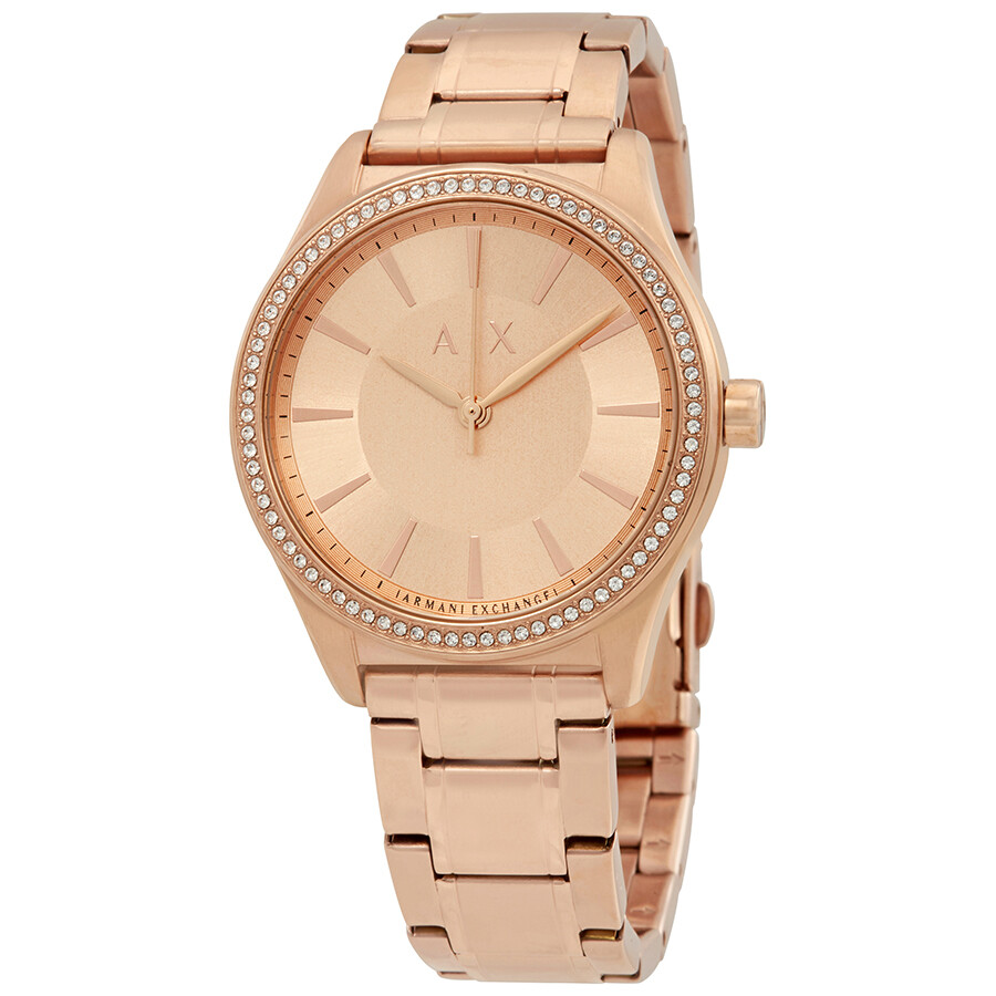 Armani Exchange Rose Gold Dial Ladies Dress Watch Ax5442