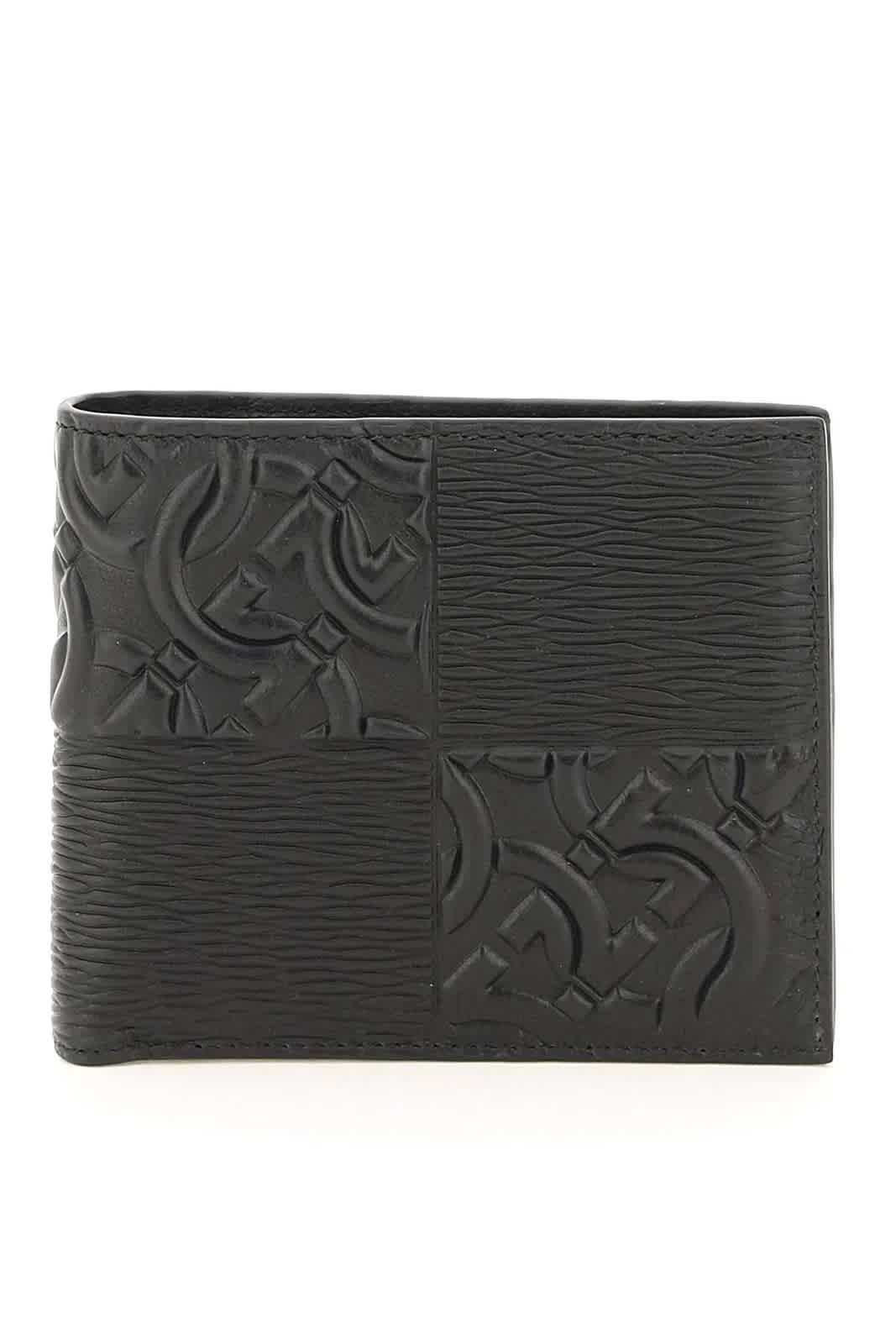 Salvatore Ferragamo Black Gancini Patchwork Bi-fold Wallet
