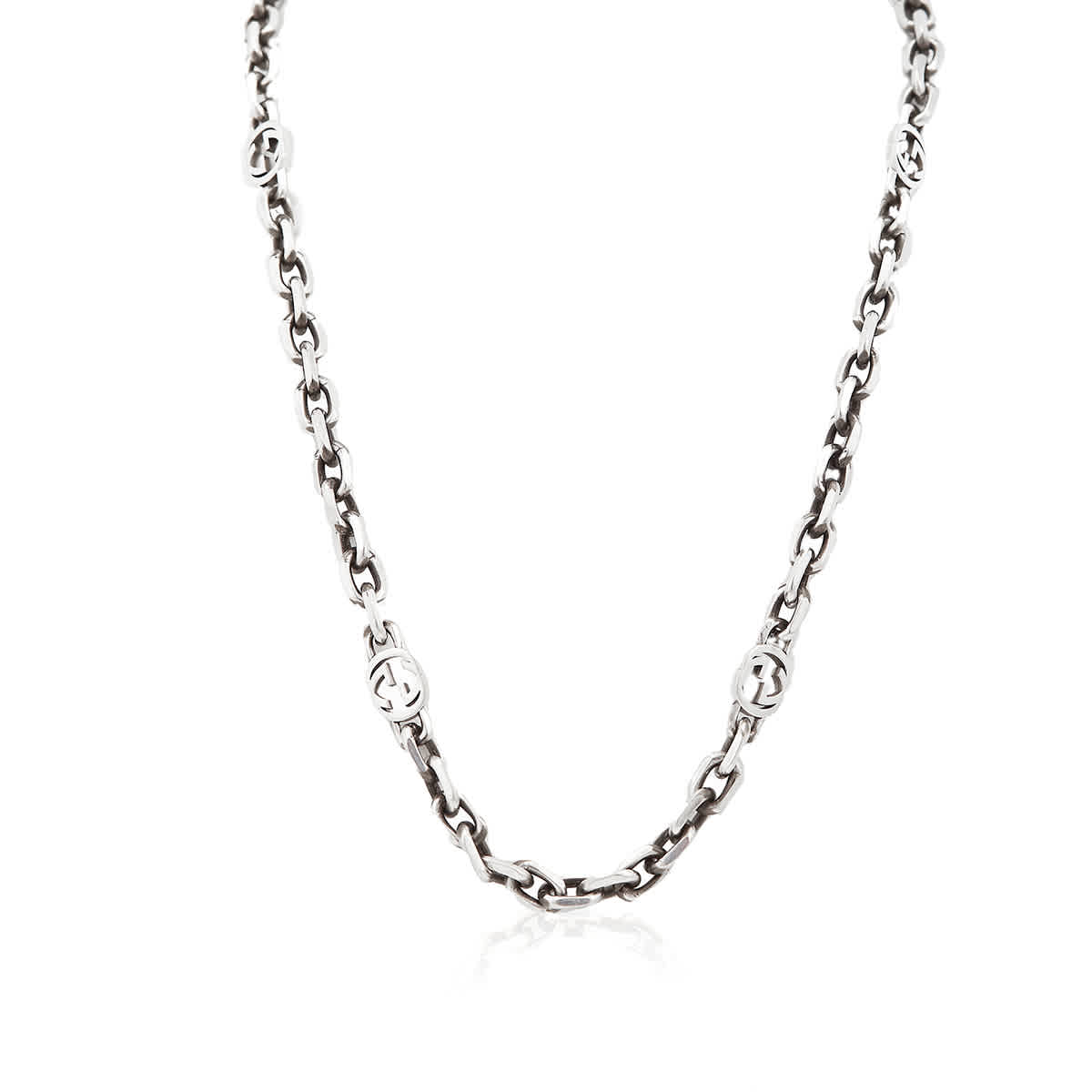 Gucci Men's Sterling Silver Cable Chain GG Necklace