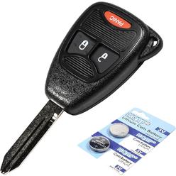 HQRP Key-Fob Remote Shell Case Cover Smart Key Keyless FOB and Two Batteries Compatible with Jeep Patriot 2007 2008 2009 2010 07 08