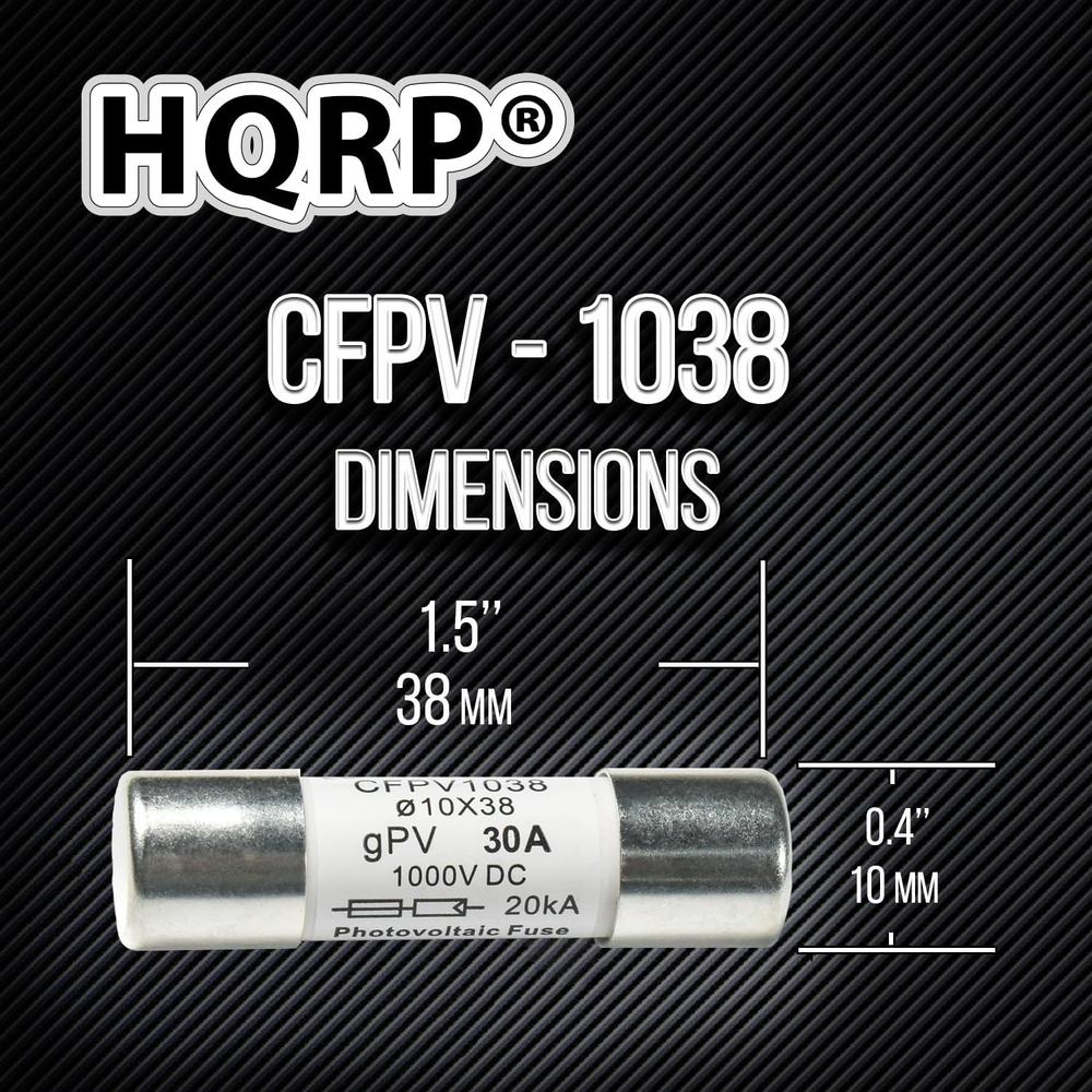 HQRP 5-Pack Solar PV Fast Acting Photovoltaic Fuse Link CFPV-1038, gPV type, 30 Amp 1000V DC, 10x38mm, 20kA IR, Replacement