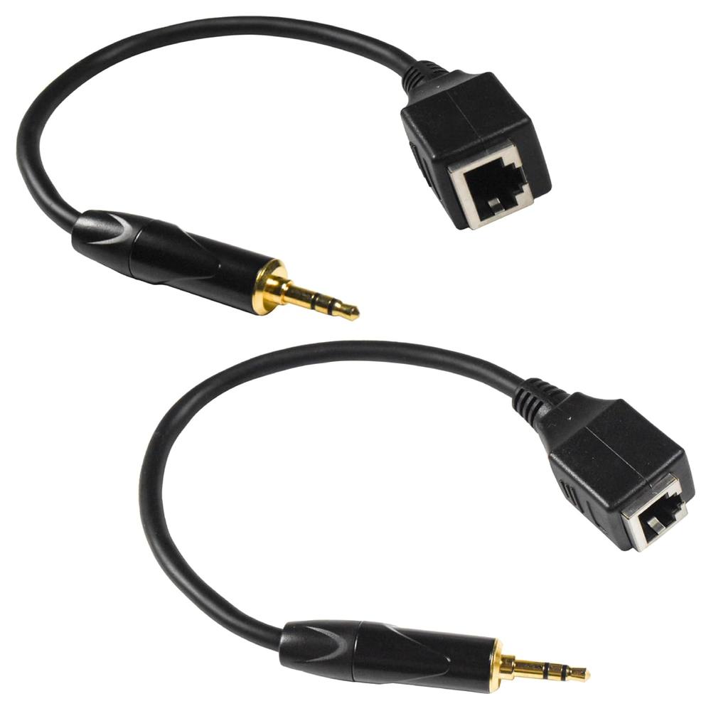 HQRP 2-Pack 3.5mm TRS Stereo Male to RJ45 Female Adapter, Compatible with Cat 5 / Cat 6 Cable, Use to Connect Stereo amplifiers