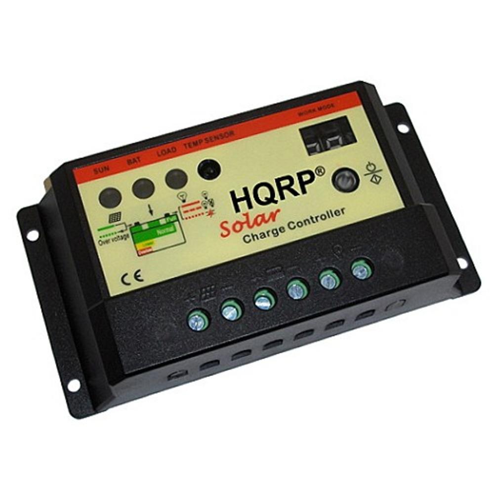 HQRP 10 Amp Solar Panel Power Battery Charge Controller / Regulator 150W 12V 10A with Two-Digit LED Display