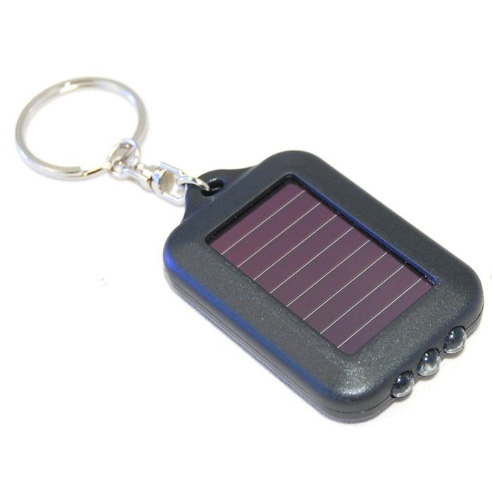 HQRP Keychain UV Flashlight with Solar Battery Power 3 LED and 365 nm Wawelength for Document Check