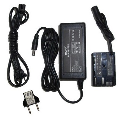 HQRP AC Power Adapter for Canon ACK-E2 / ACKE2 ( contains AC Adapter AC-E2, AC Cable and DR Coupler DR-400 ) Replacement