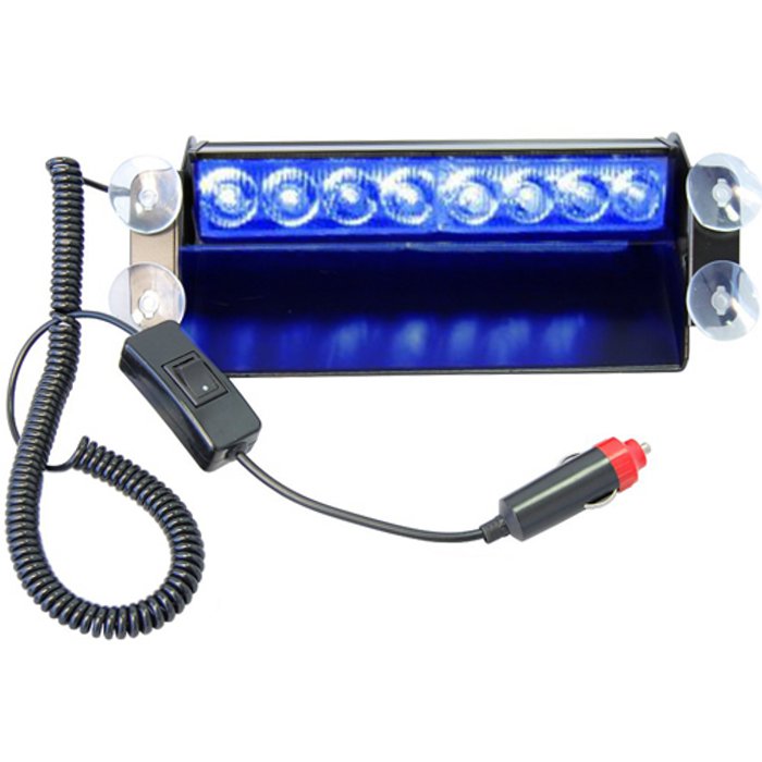HQRP Blue  8 LED Car / Truck Emergency Vehicle Visor Dashboard Strobe Flash Lights for Warning 4*4 Mode