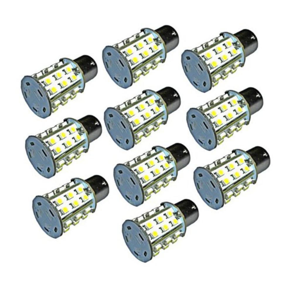 HQRP 10 pack BA15s Bayonet Base 30 LEDs SMD LED Cool Bulb White for #93 1141 1156 1073 1093 1129 Replacement