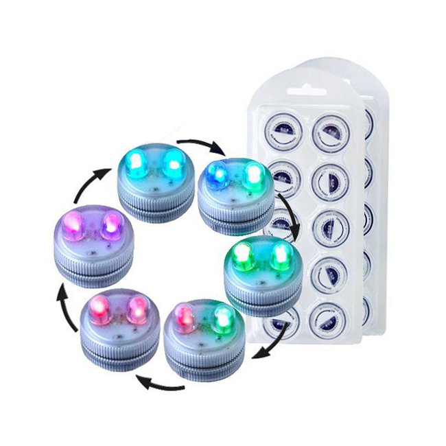HQRP 20-Pack Spa Pool Dual LED Light / Multicolor Underwater Submersible Decorative Candles