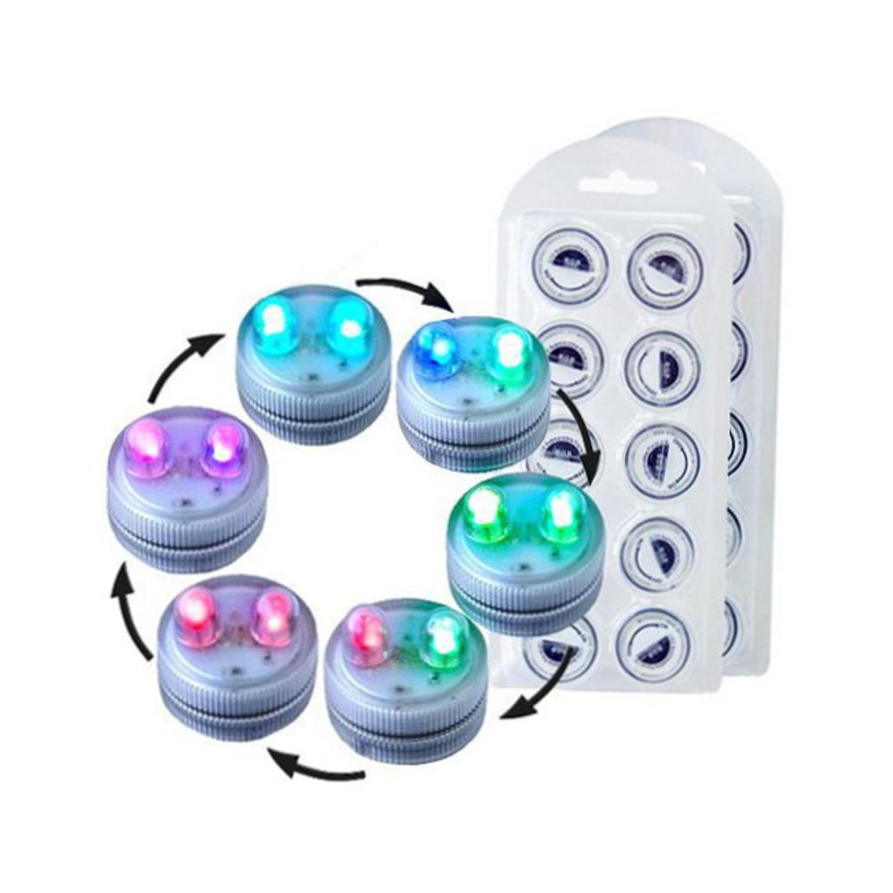 HQRP 20-Pack Color Change Dual LED Tea Light Led Multicolor Waterproof Submersible Candles for Events / Holiday / Party
