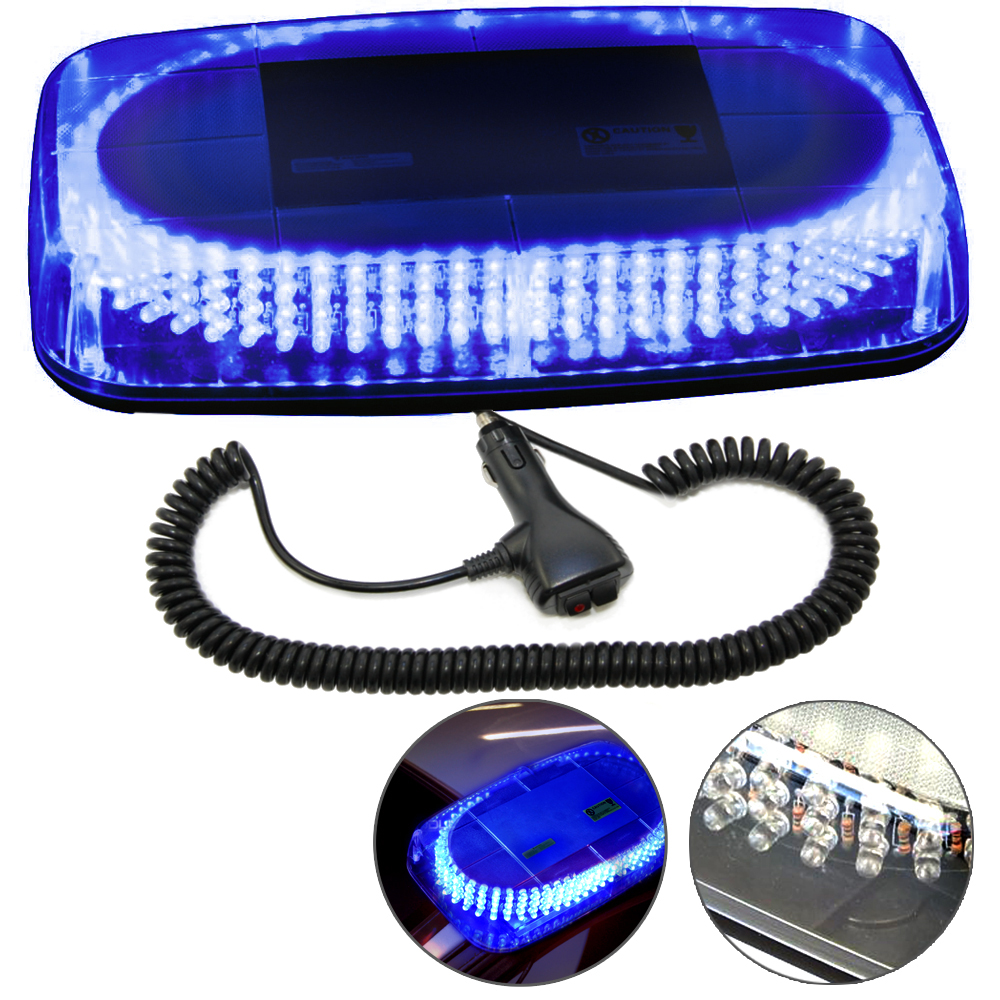 HQRP Blue Magnetic Mount Emergency Hazard Warning Strobe Light Mini Flash Bar with 240 LEDs For Warning and High Visibility