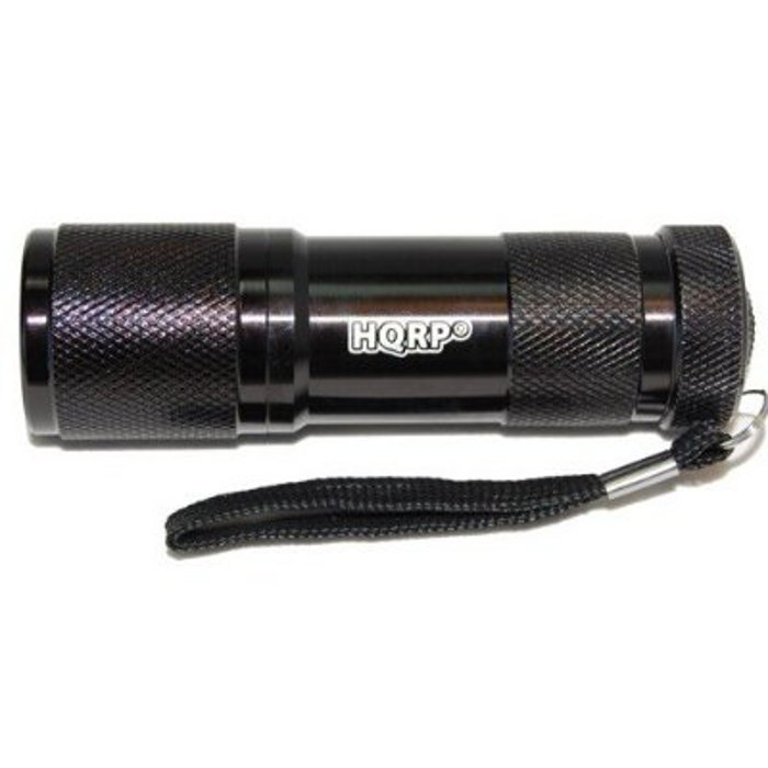 HQRP Pocket UV Flashlight Blacklight 9 LED 365 nm Wavelength for Camping