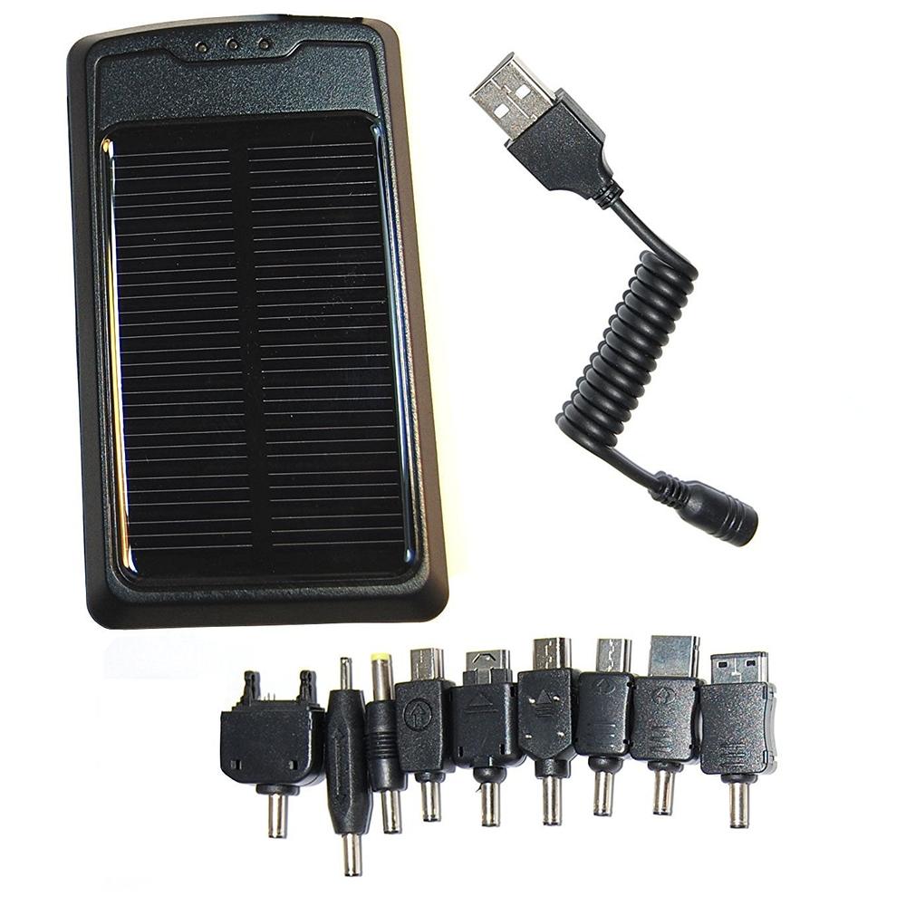 HQRP Slim Solar Charger USB Port Universal Mobile Power Bank Battery Charger