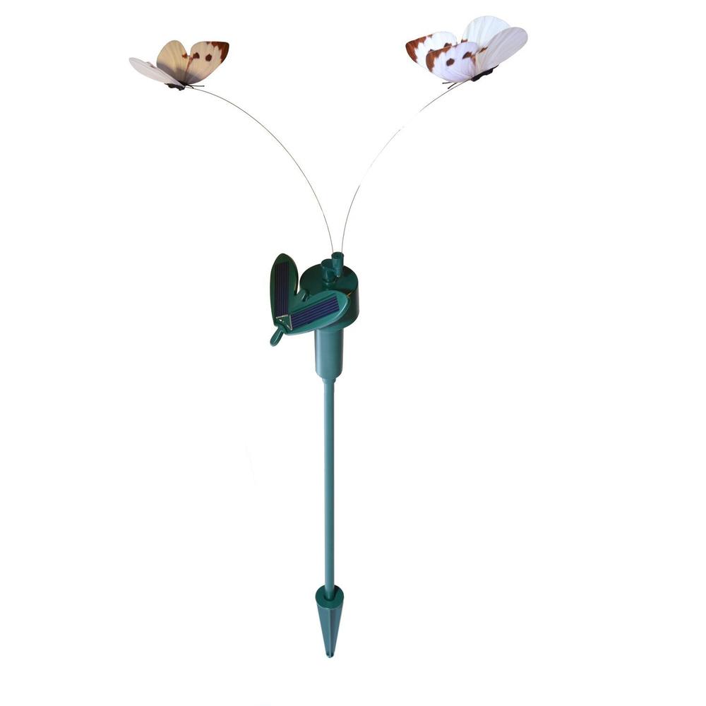 HQRP Twin Solar Butterfly Flying Fluttering Powered by Sun or AA Battery for Outdoor decor 