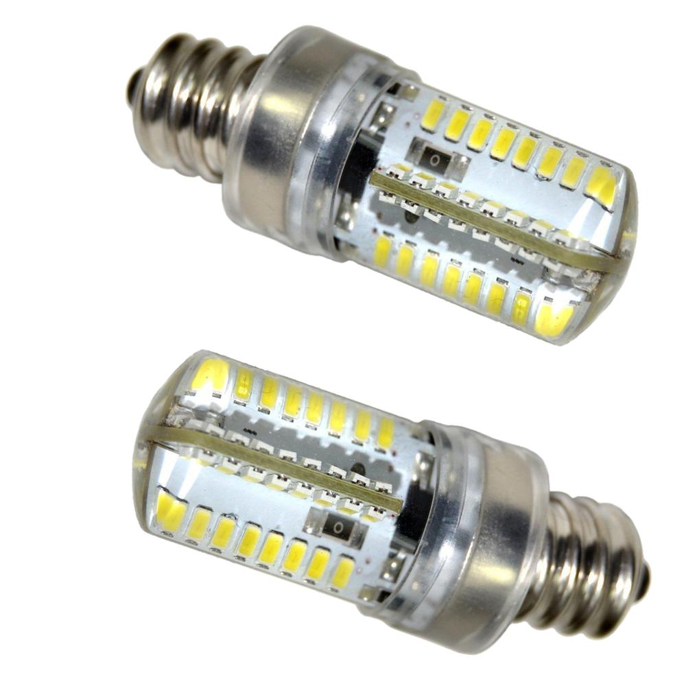 HQRP 2-Pack 7/16" 110V LED Light Bulb Warm White for Singer 14T957DC / XL2021 / 1507 / 1732 Sewing Machine 