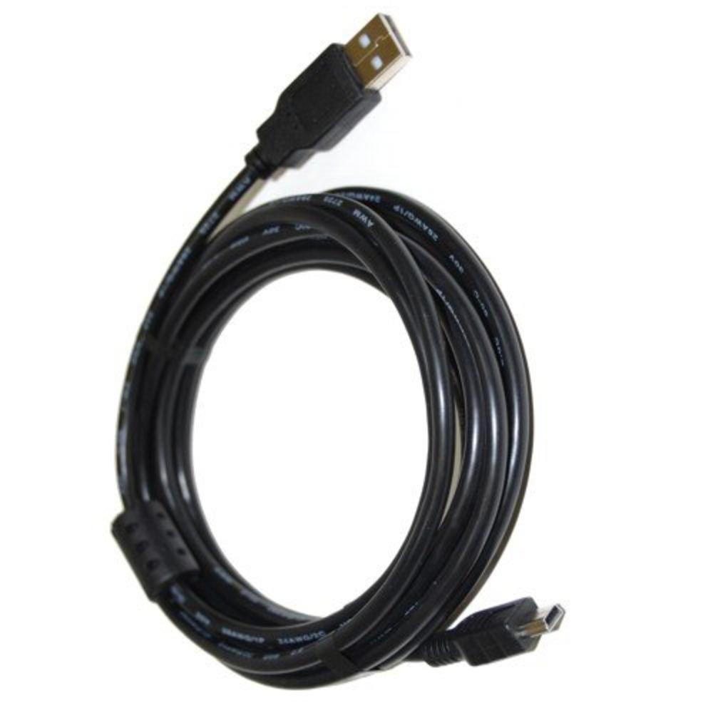 HQRP Extra Long 10ft USB to Mini USB Cable for Canon EOS 10D, 20D, 30D, 40D, 50D, 5D Digital Camera 