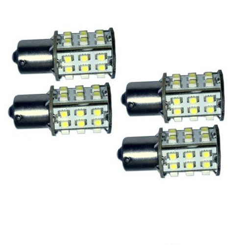 HQRP 4-Pack BA15s Bayonet Base 30 LEDs SMD 3528 LED Bulb Warm White for #1141 #1156 Jayco RV Interior / Porch Lights Replacement 