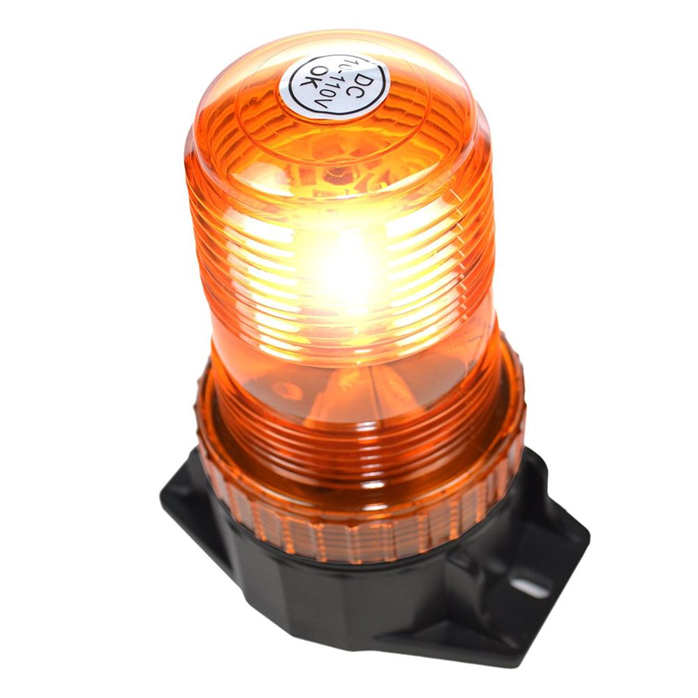HQRP 12-110V 30-LED Mini Beacon Amber Strobe Emergency Hazard Safety Warning Light 
