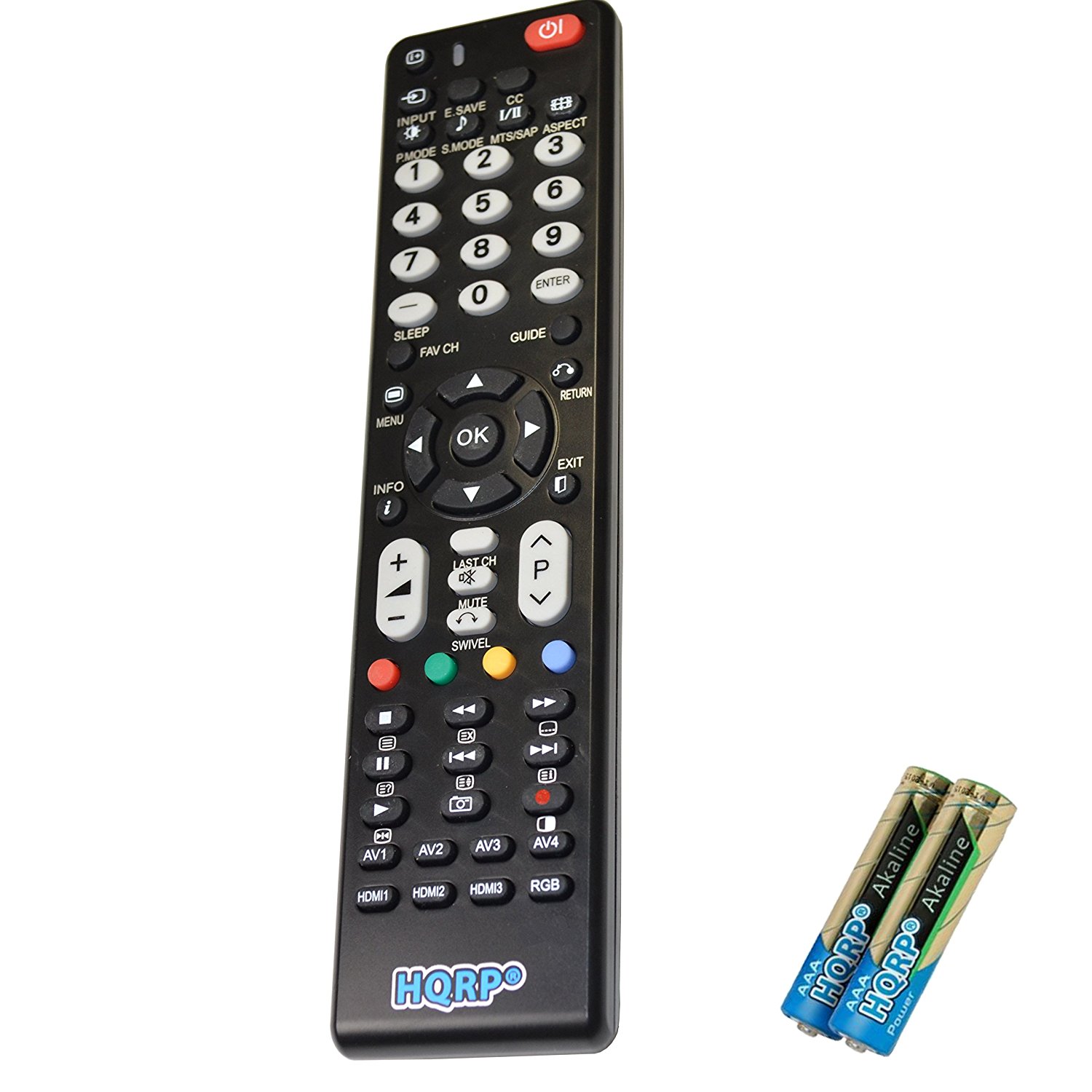 HQRP Remote Control for Hitachi LE55A6R9 LE55G508 LE55S606 LE55T516 LE55U516 LE55V707 LCD LED HD TV Smart 1080p 3D Ultra 4K Plasma