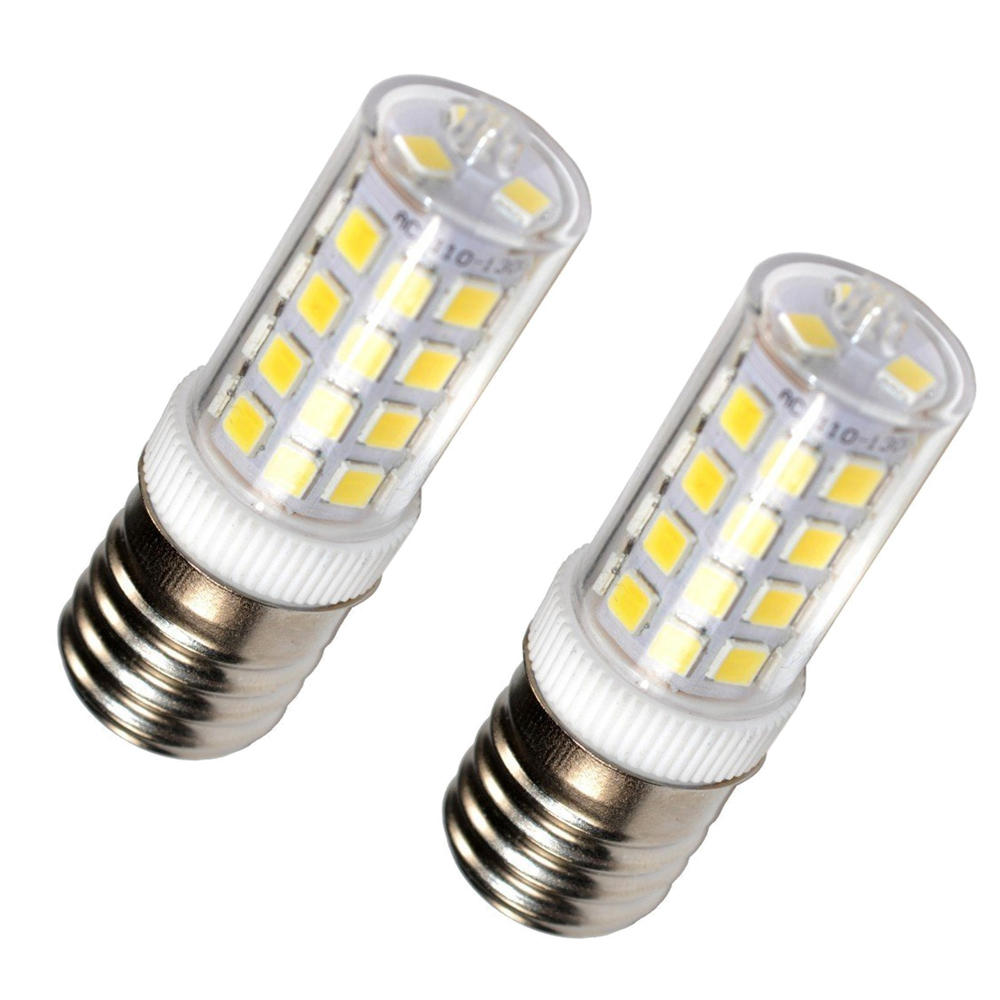 HQRP 2-Pack 5/8" Screw-In Base #2SCW, 195148, 8SCW Sewing Machine LED Light Bulb Replacement (110V, Cool White) 