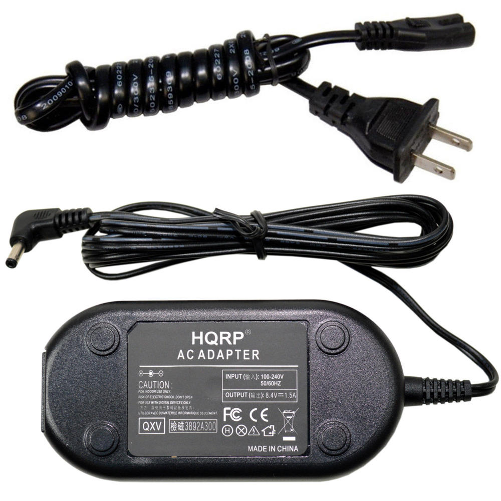 HQRP AC Adapter Replacement for Canon Elura 60, 65, 70, 80, 85, 90, 100, Optura 10, 20, 30, 40, 50, Optura 60, 300, 600, S1 Camcorder
