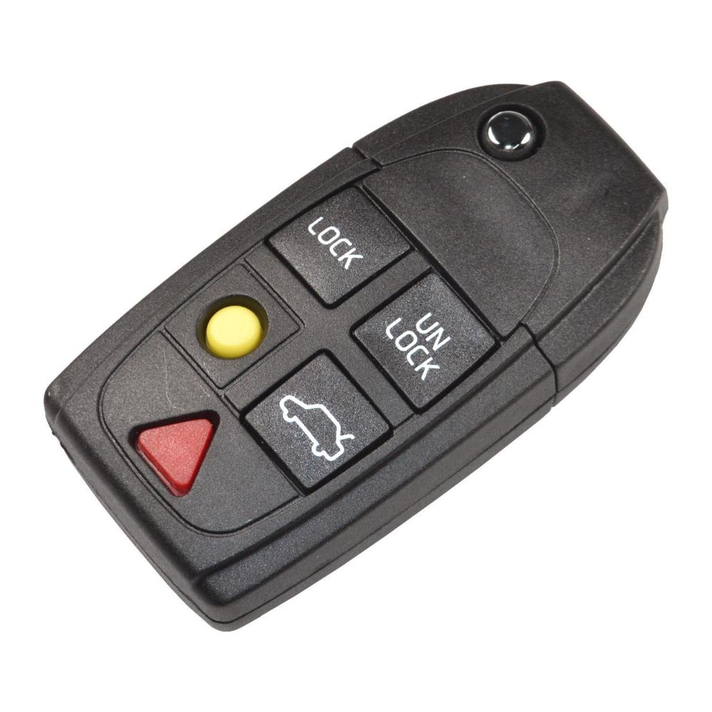 HQRP Remote Flip Folding Key Fob Shell Case Keyless Entry w/5 Buttons for Volvo S60 2004 2005 2006 2007 2008 2009 