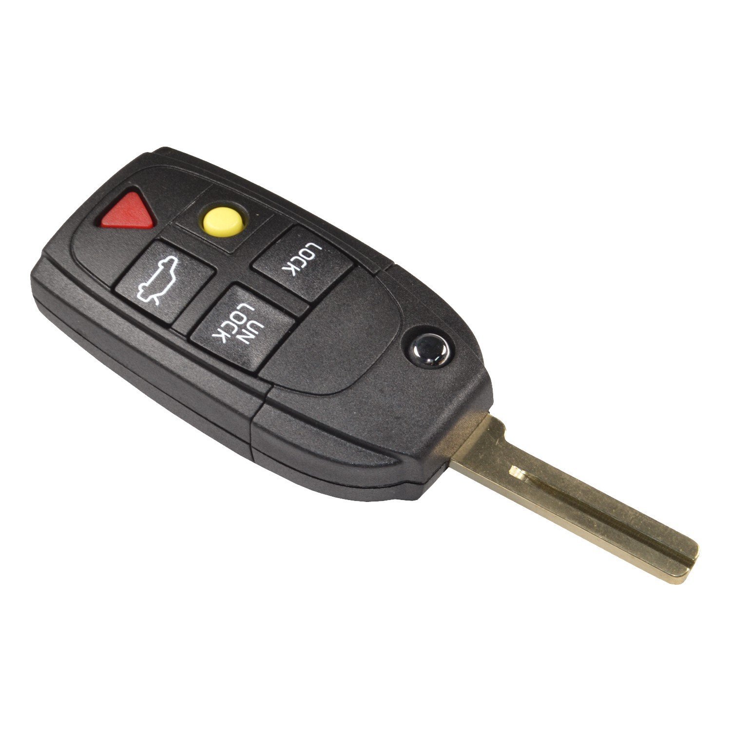 Hqrp 887774405181831 2 Pack Remote Flip Folding Key Fob Shell Case Keyless Entry W 5 Buttons For Volvo Xc90 2004 2005 2006 2007 2008 2009 2010 2011