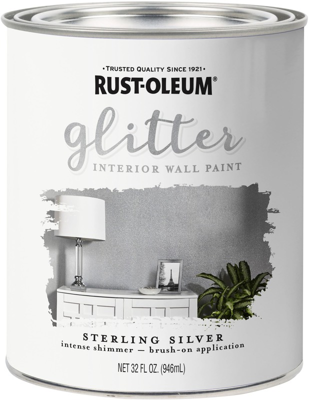 Rust Oleum 323858 Qt Silver Glitter Paint Per Ea