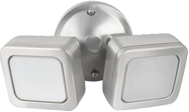 Dual Bright Outdoor Lighting Feit Electric 36 Watt Stainless Led Mini Dual Head Flood Light With Dusk To Dawn