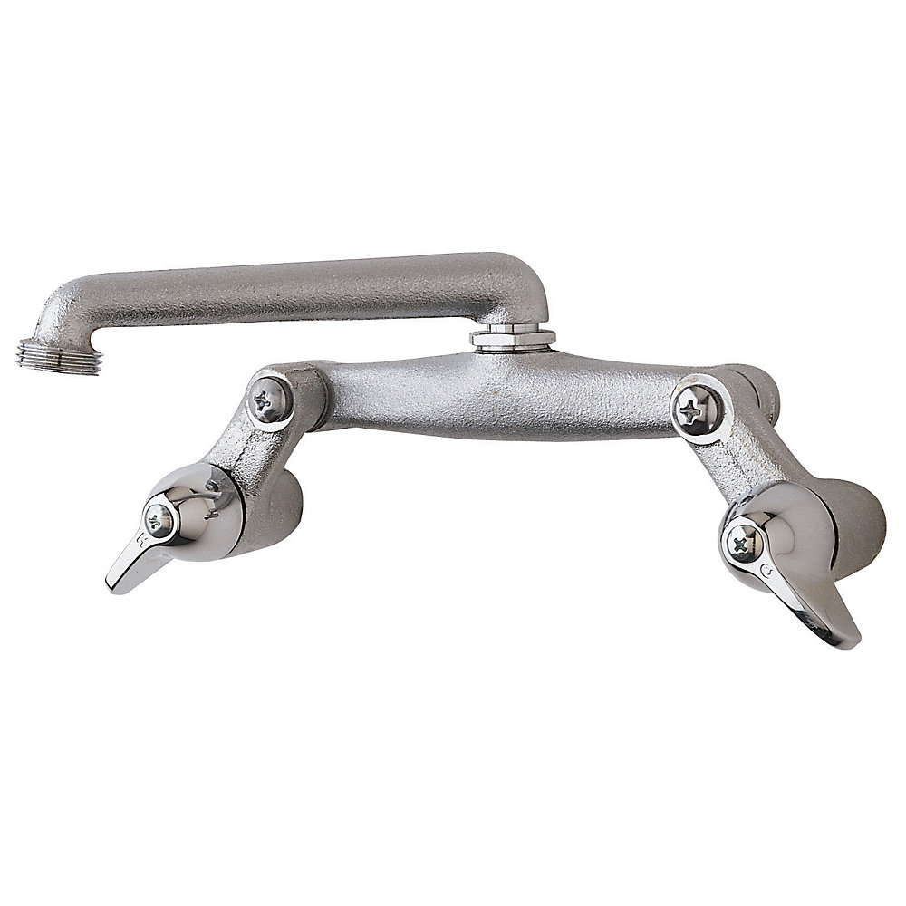 Pfister 2 Handle Metal Blade 8 Wall Mount Laundry Faucet Polished