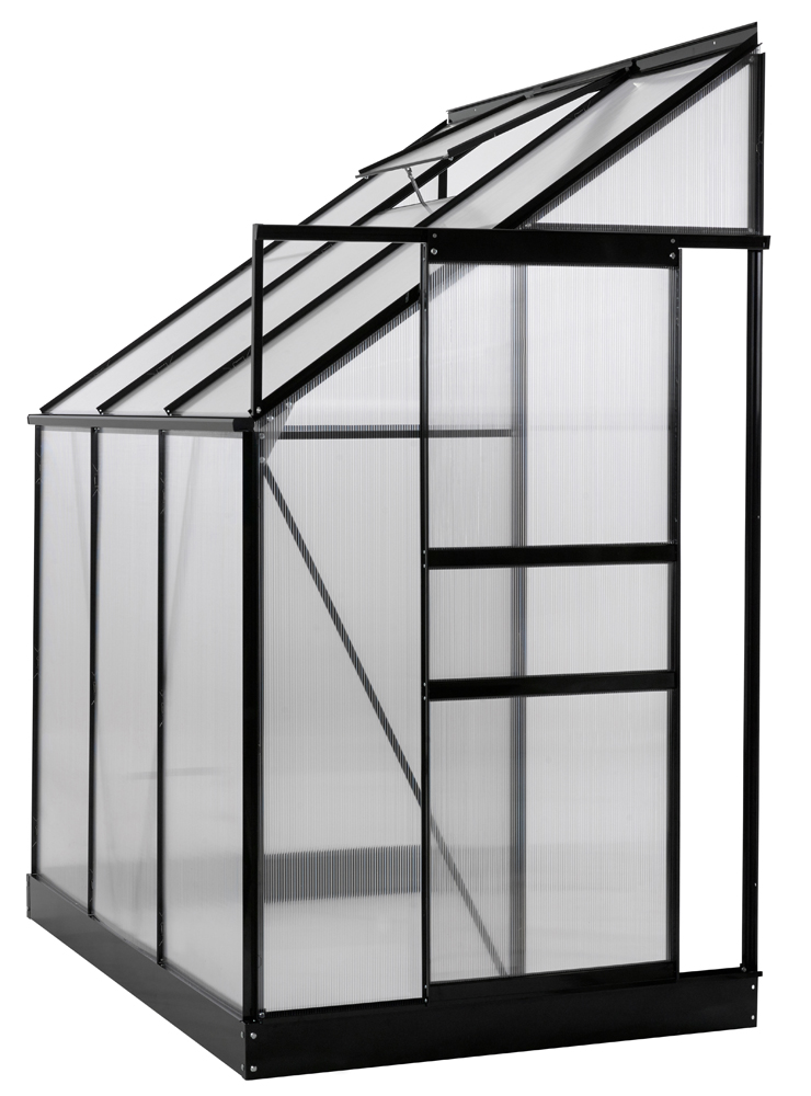 Ogrow Ogal46 Ogrow Aluminium Lean To Greenhouse 25 Sq Ft With Sliding Door And Roof Vent 6 X 4 X 7