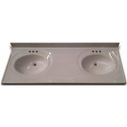 Vanity Tops On Sears Premier Bathroom Vanity Top With Double Recessed Bowl Cultured Marble Solid White 22x61
