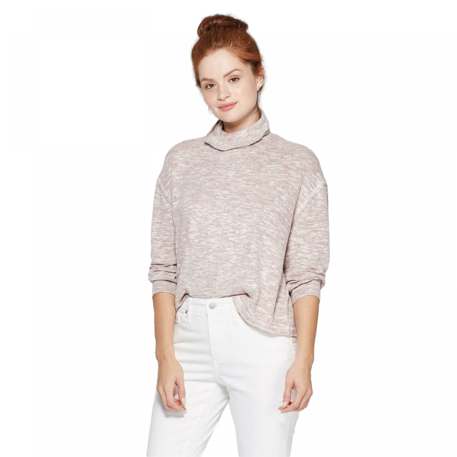 Universal Thread Women's Mock Turtleneck Knit Sweatshirt