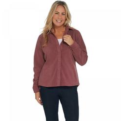 Denim & Co. Women's Long-Sleeve Button Front Fleece Shirt