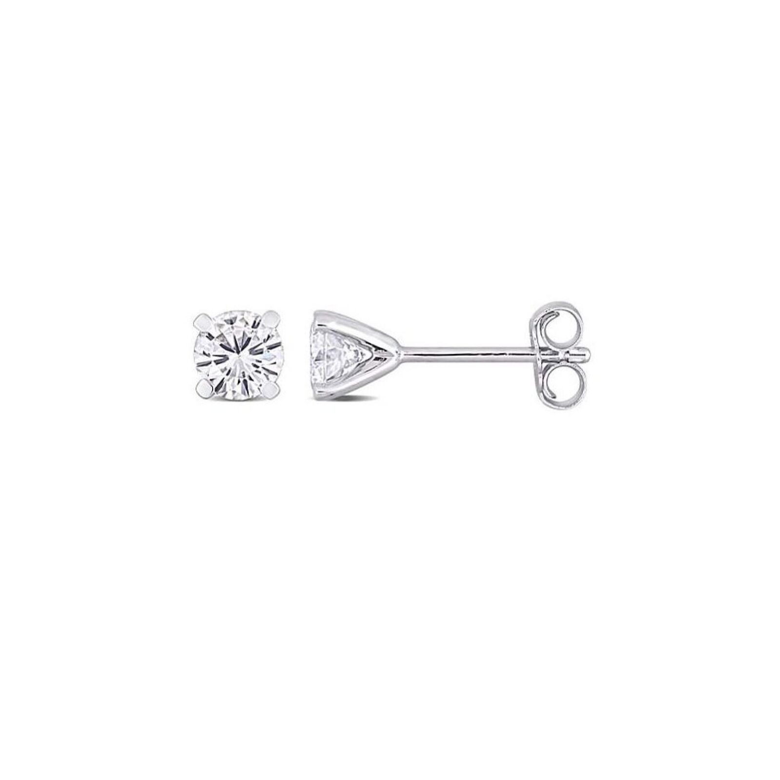 Sofia B Lab-Created Moissanite Sterling Silver Solitaire Stud Earrings