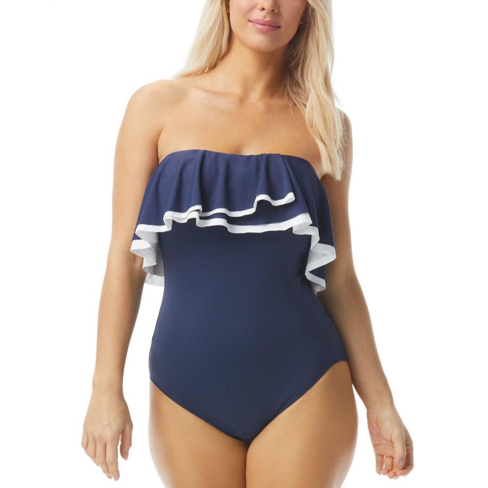 Coco Reef Contours Ruffled Strapless Tummy-Control One-Piece Swimsuit T32033