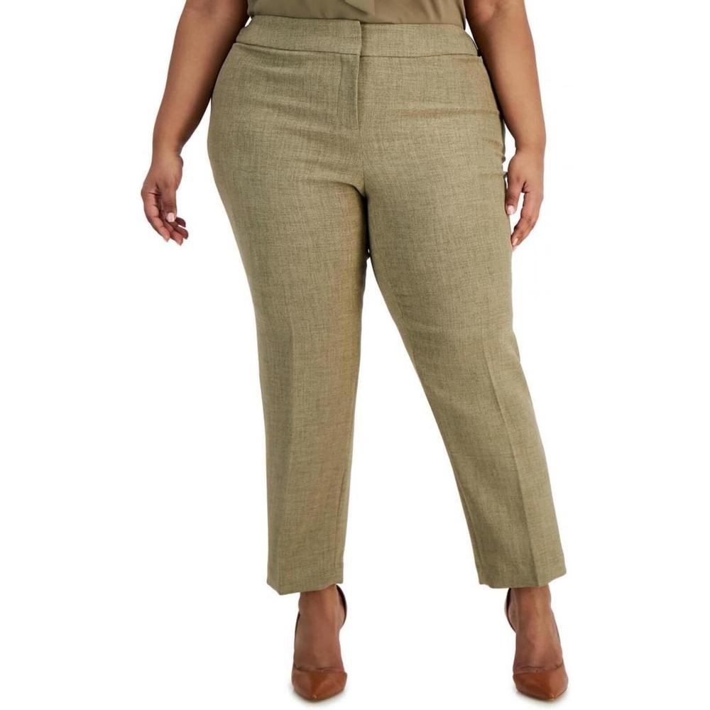 Kasper Womens Plus Slim-Fit High Waist Trouser Pants 10843067