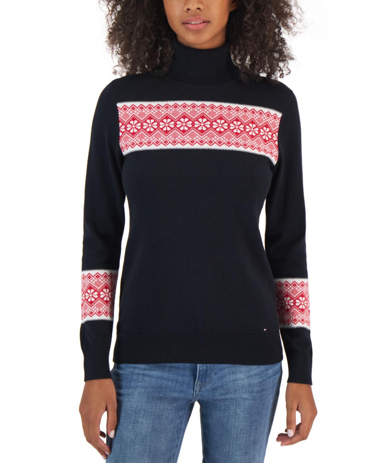 Tommy Hilfiger Women s Blocked Fair Isle Stella Cotton Sweater J2XS0414