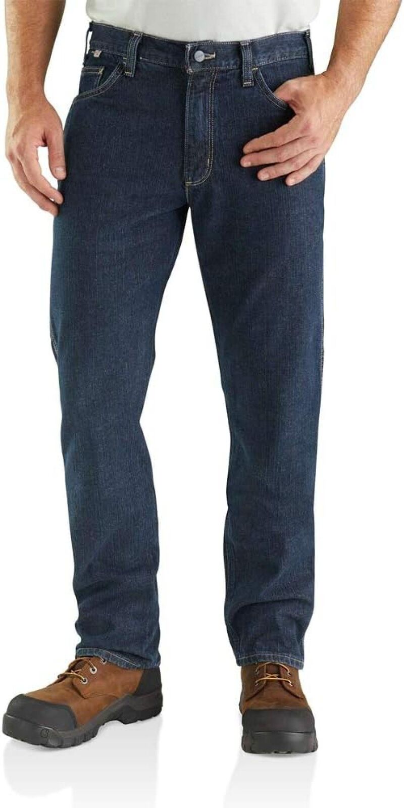Carhartt Mens Flame-Resistant Rugged Flex Relaxed Jeans Indigo Wash Blue 32x32