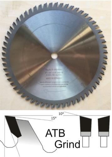 Magnate C1056 Standard Cut-Off Saw Blades, ATB Grind, 5/8" Bore - 10" Diameter, 60 Tooth, 10 degree Hook, .126" Kerf