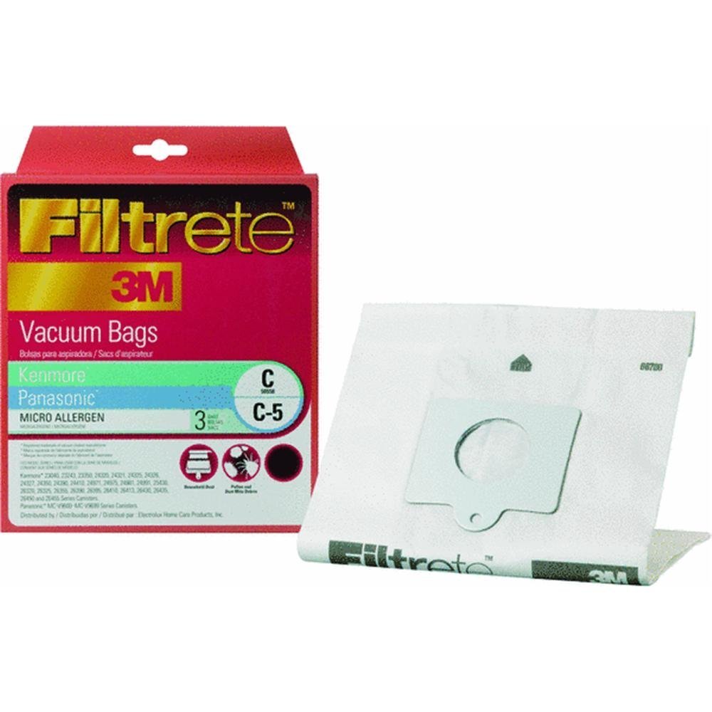 HOME CARE 3M For Type C and Type O 3M Filtrete Canister Vacuum Cleaner Bags, Part 5055