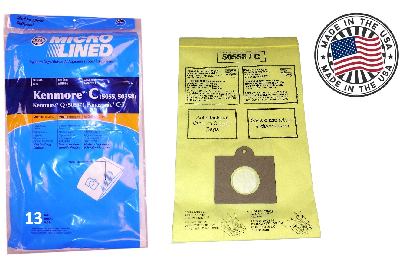 HOME CARE 20-5055, 50557, 50558 Style C Canister Vacuum Cleaner Replacement Bags, 13pk.