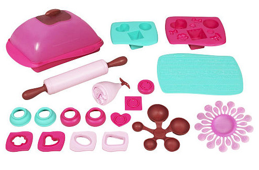 Easy-Bake Microwave & Style Deluxe Delights Cake & Cookie Kit with 10 Mixes & 13 Tools Included