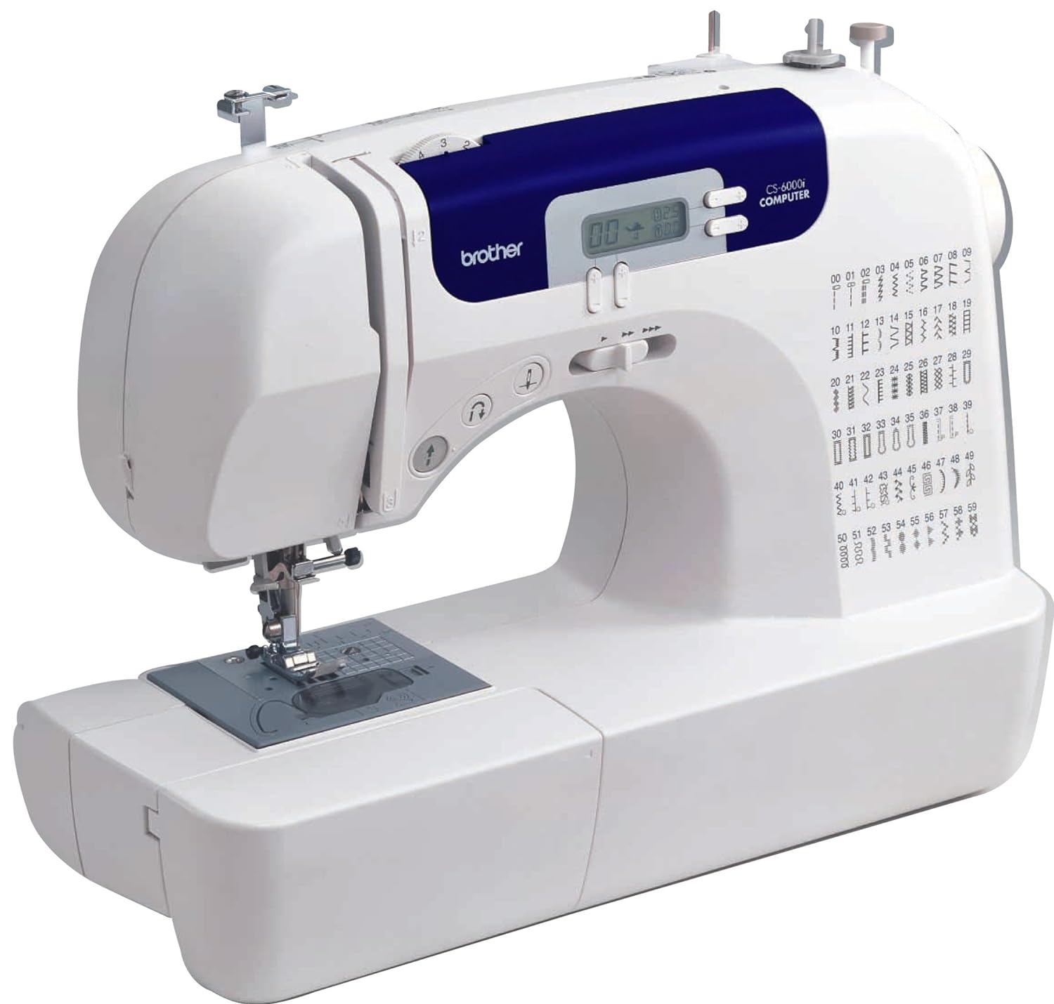 Brother CS6000i Feature-Rich Sewing Machine With 60 Built-In Stitches, 7 styles of 1-Step Auto-Size Buttonholes,