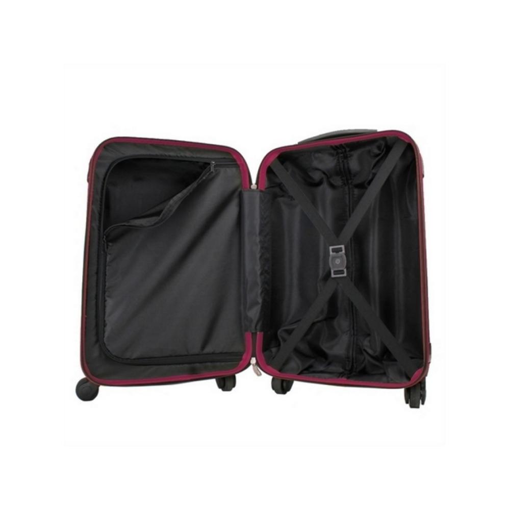 Swiss Case 4 Wheel Spinner 2 PC Luggage Set Black & Purple Hardside Suitcases