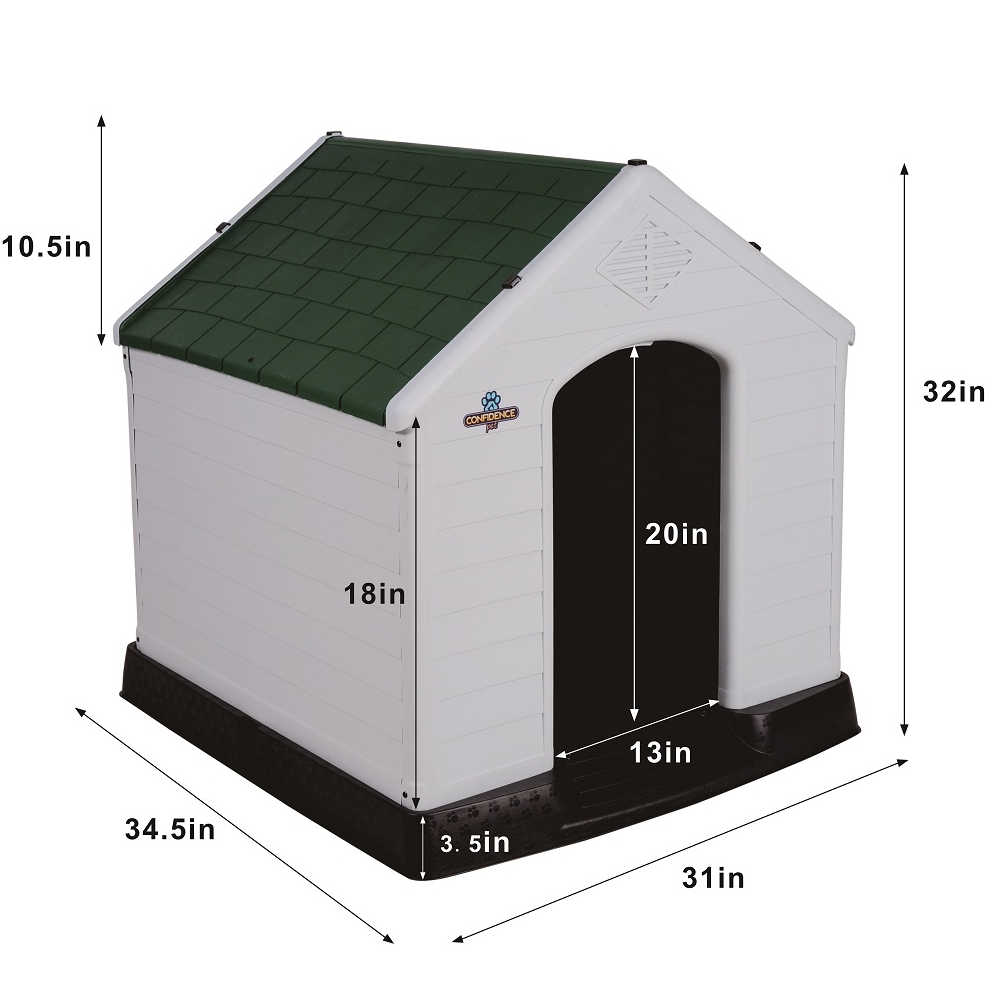 Confidence Pet Large Waterproof Plastic Dog Kennel Outdoor House