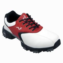 Woodworm Junior Golf Shoes Youth Red/Black/White 1 Year Waterproof Warranty