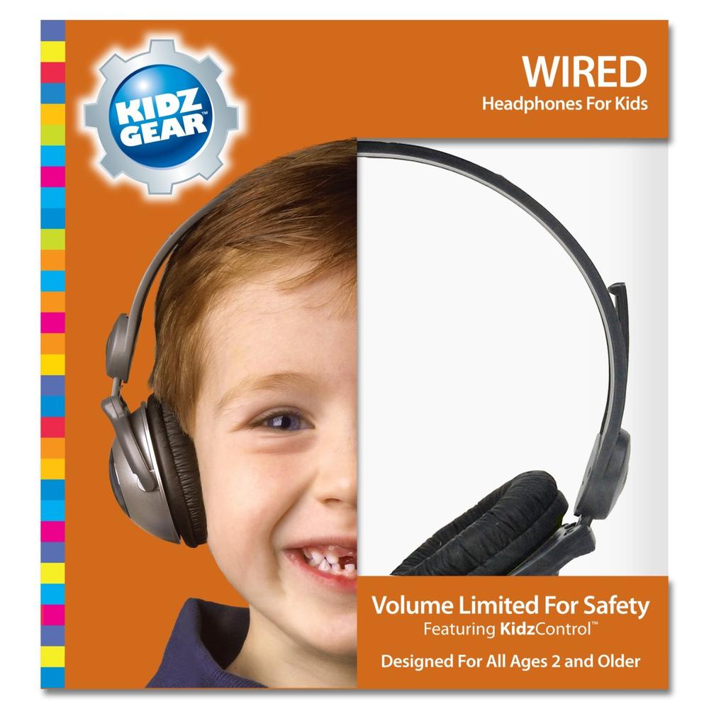 Kidz Gear Wired Headphones For Kids - Gray