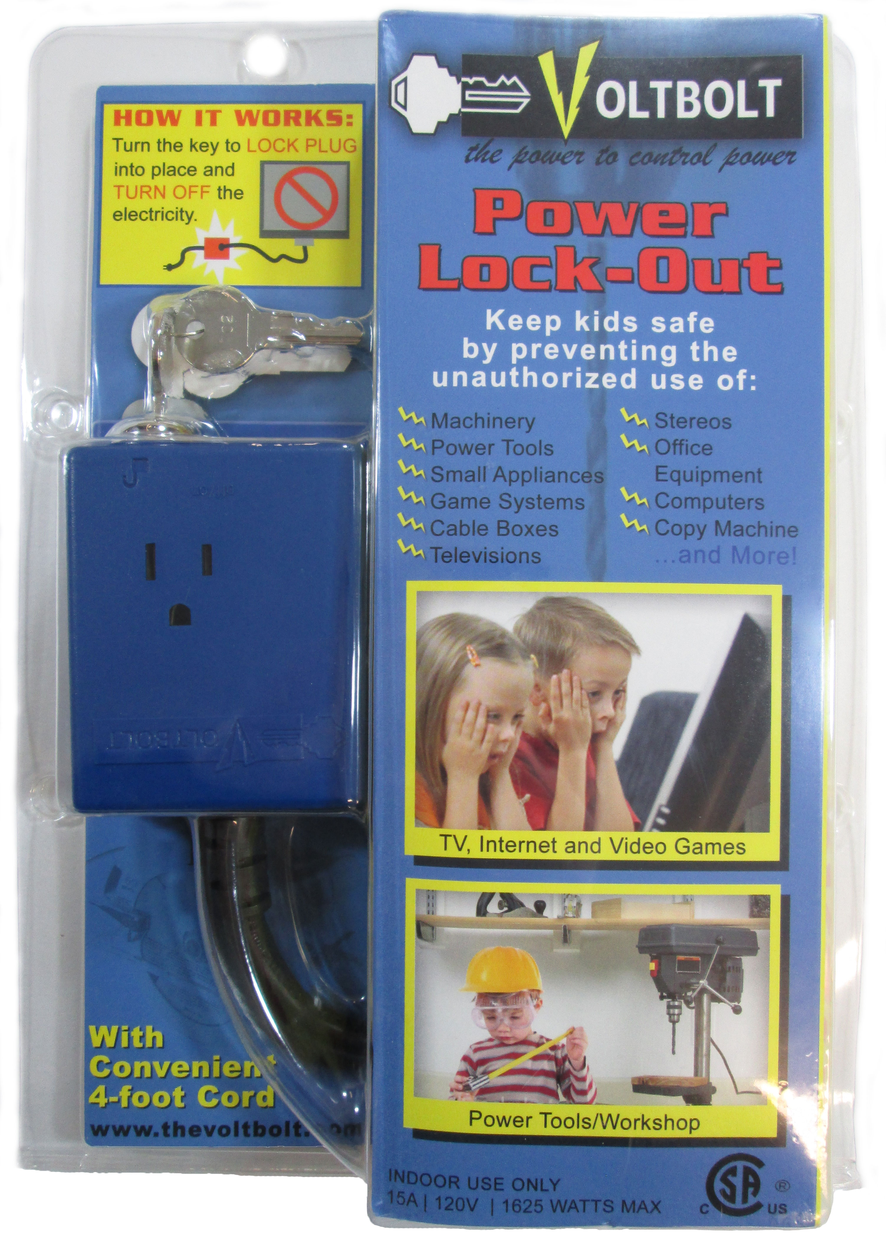 VoltBolt Power Plug Lock-out included Keys